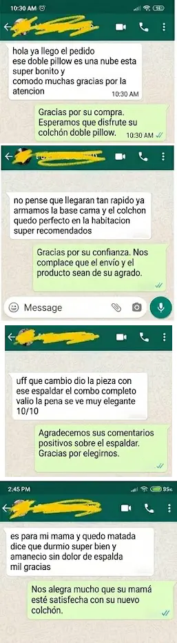 Capturas de pantalla de testimonios de clientes